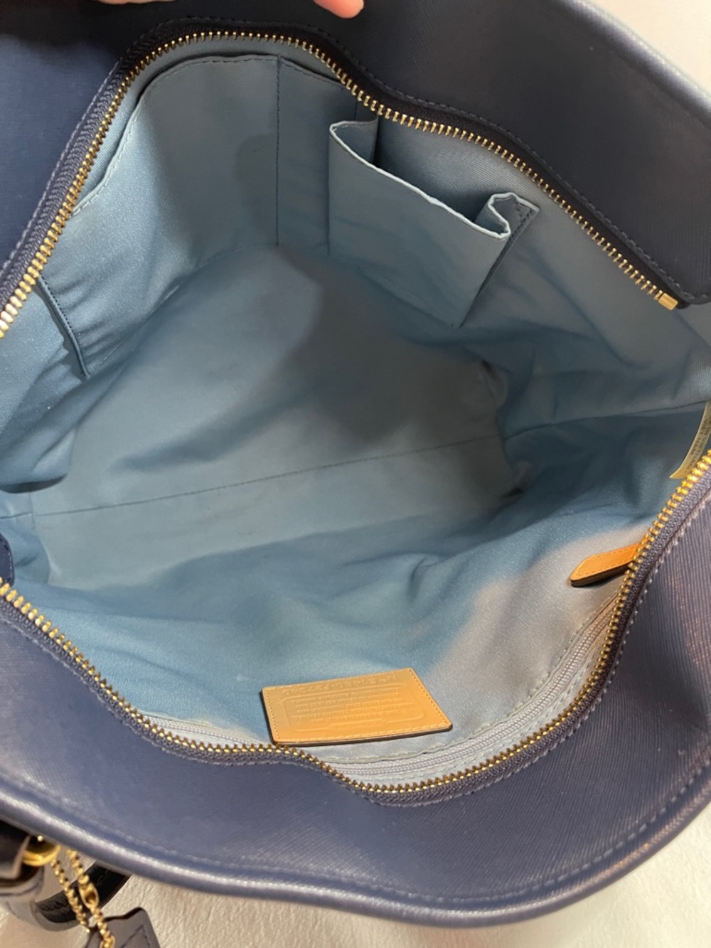 Coach E1480-F27349 Peyton Navy Leather Tote - Picture 9 of 12